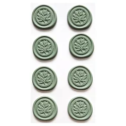 Seal Stickers Self-adh Green Leaves 8pcs