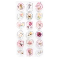 Wax Seal Stickers Flowers 18pcs