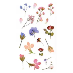 Clear Stickers Flowers 54pcs Pastel