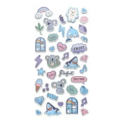 Clear Stickers Panda blue