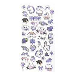 Clear Stickers Unicorn purple