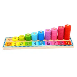 Дървен сортер Tooky Toy Монтесори за нанизване, 2+ години