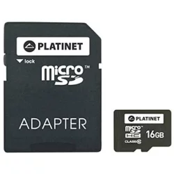 Micro SD card 16GB Platinet CL10+adapter
