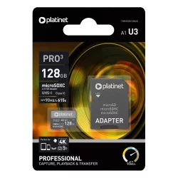 Памет Micro SD 128GB Platinet +адаптер