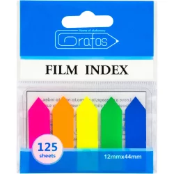 Index notes 45/12 arrow 5color PVC clear