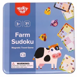 Магнитна настолна игра Tooky toy Детско Судоку Ферма 3+ години