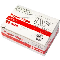 Paper clips Grafos 28mm nickel 100 pcs