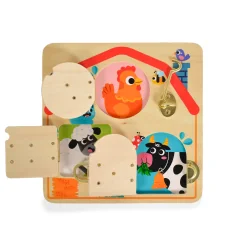 Монтесори дървена игра HABA Основни умения за закопчаване, 3+ години