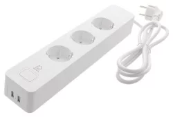 Power Strip Delcato SH-P03USB2, Smart, 2 outlet + 2xUSB, White