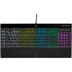 Геймърска клавиатура Corsair K55 RGB PRO, черен