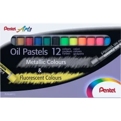 Oil pastels Pentel fluorine+metal 12 col