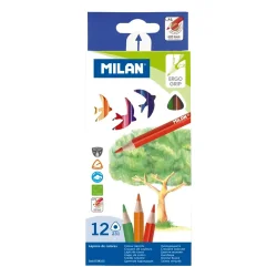 Цветни моливи Milan 12 цв. дълги триъг.