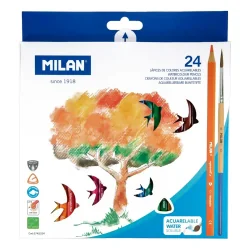 Цветни моливи Milan акв. 24 цв. и четка