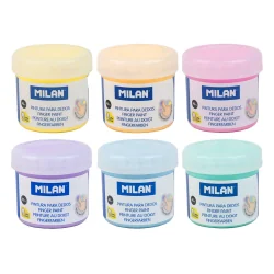 Бои рисувай с пръсти Milan пастел 6 цв