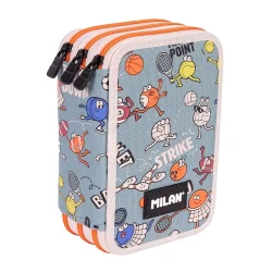 Milan Sport 3-zip Pencil case 49pcs blue