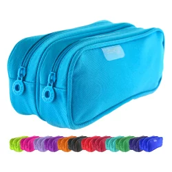 Pencil case OfBox Double 2 zips assorted