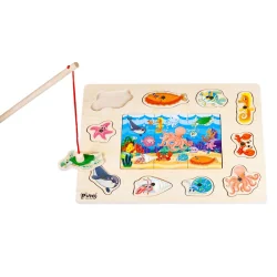Магнитен дървен пъзел Pino toys Риболов 2+ години