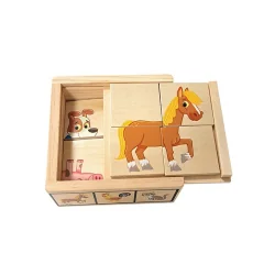 Дървени пъзели Pino toys Ферма в кутия, 2+ години