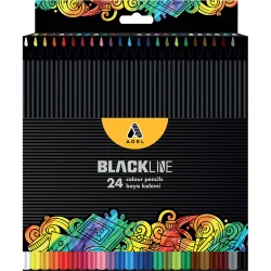 Цветни моливи Adel Blackline 24цв дълги