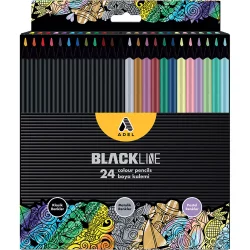 Моливи цветни Adel Blackline Mixed 24цв