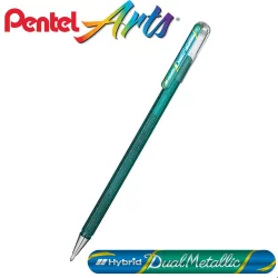 Ролер Pentel Dual Metalic 1.0 зелен/ син