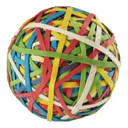 Rubber band ball flat colored 45 mm/135g