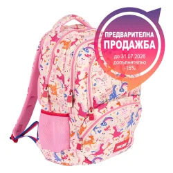 Раница MILAN Flowicorn бежов 4 отделения